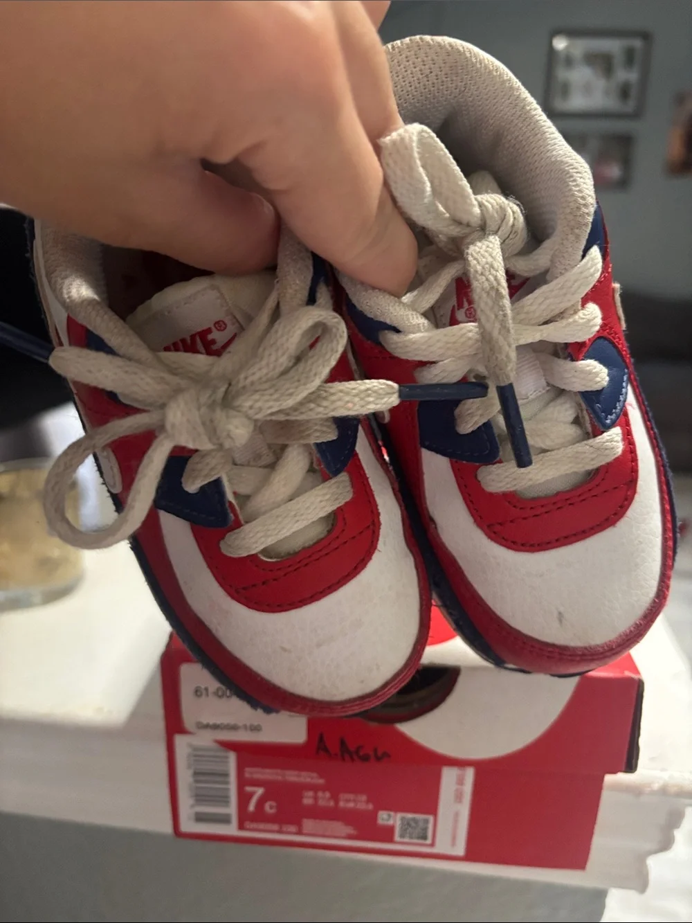 Nike Kids Red, Blue & White Low-Top Sneakers